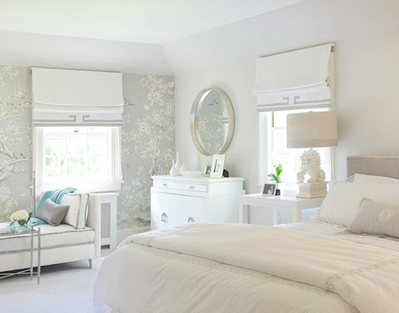 chinoiserie bedroom in gray