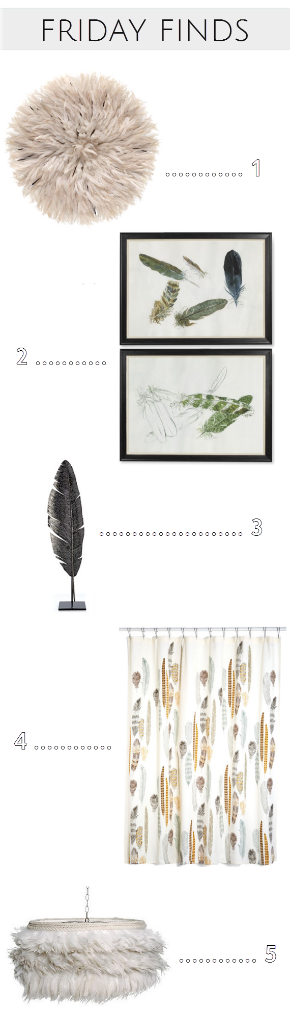 feather pattern decor finds - www.simplifiedbee.com #feathers