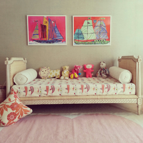 LuLu DK heart rug and artwork // girl's bedroom