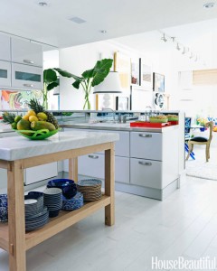 kitchen with marble top lostrine prep table // Robert Passal