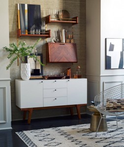 white mid-century modern inspired buffet // west elm