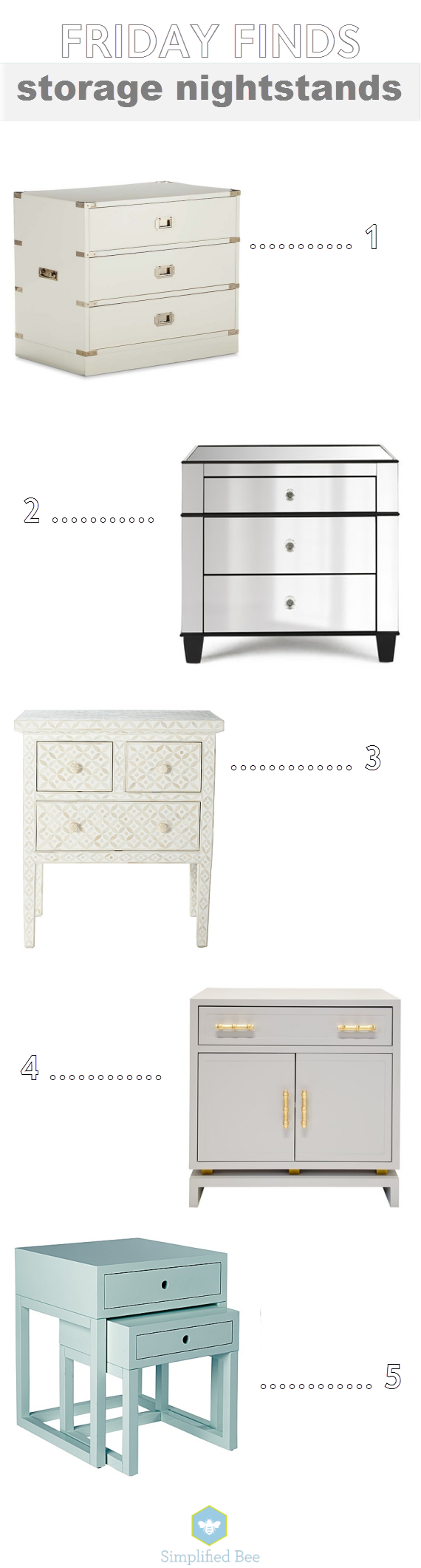 stylish nightstands with storage space // simplified bee