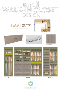 small walk-in closet design // EasyClosets // Simplified Bee