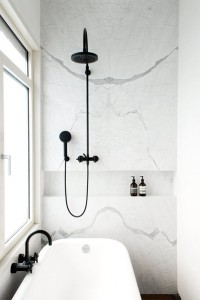 black and white marble bathroom #design