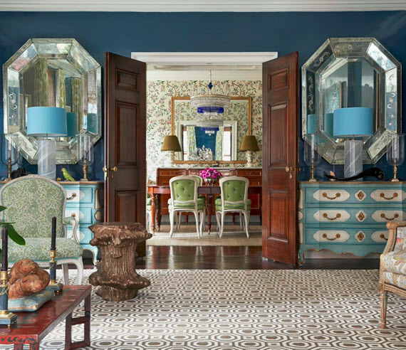 blue formal living room // designed by markham roberts #blue