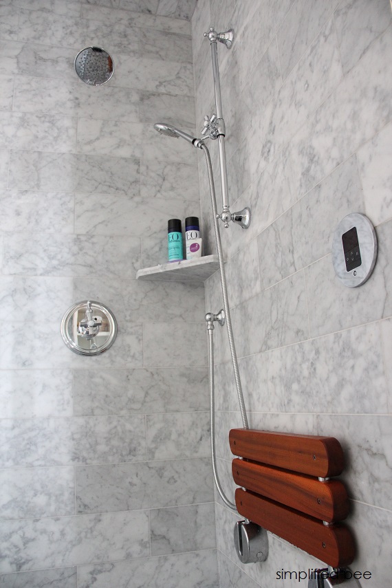 designer marble bathroom // steam shower // cristin priest of simplified bee #bathrooms