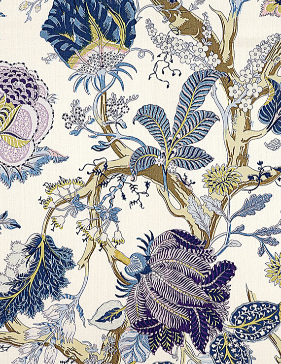 Indian Arbre Fabric // Schumacher 125th Anniversary Collection #textiles #blue