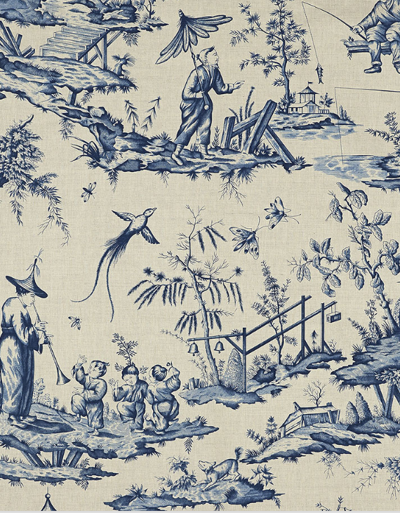 Shengyou Toile in indigo // Schumacher 125 Anniversary Fabrics #chinoiserie