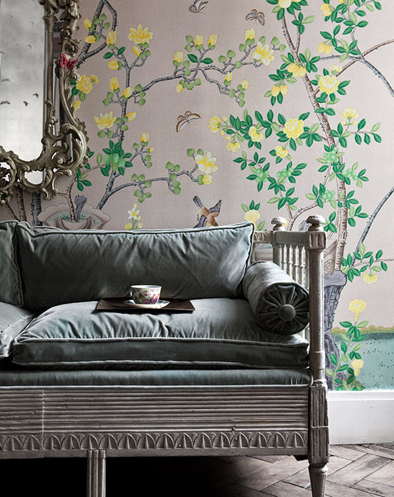 chinoiserie wallpaper // de gournay // simplified bee #chinoiserie #wallpaper