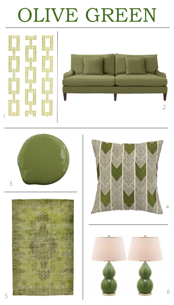 decorating with olive green