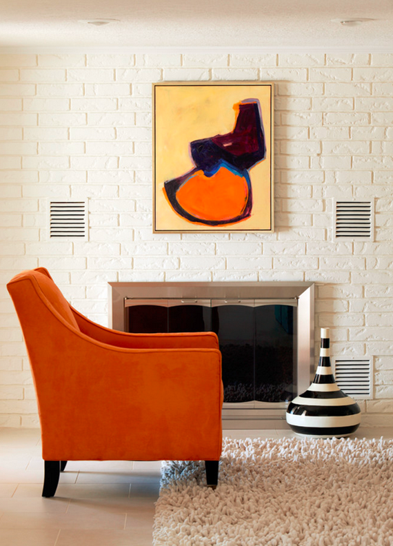 orange chair // living room // tobi fairley deisng