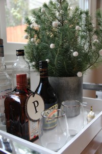 holiday bar vignette with tree // simplified bee #TargetStyle
