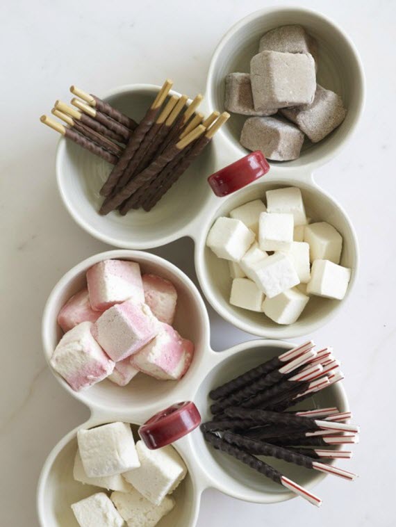 hot chocolate toppings // holiday party ideas