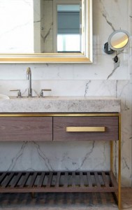 bathroom // carerra marble & brass hardware