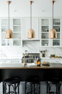 copper pendants // kitchen // lonny