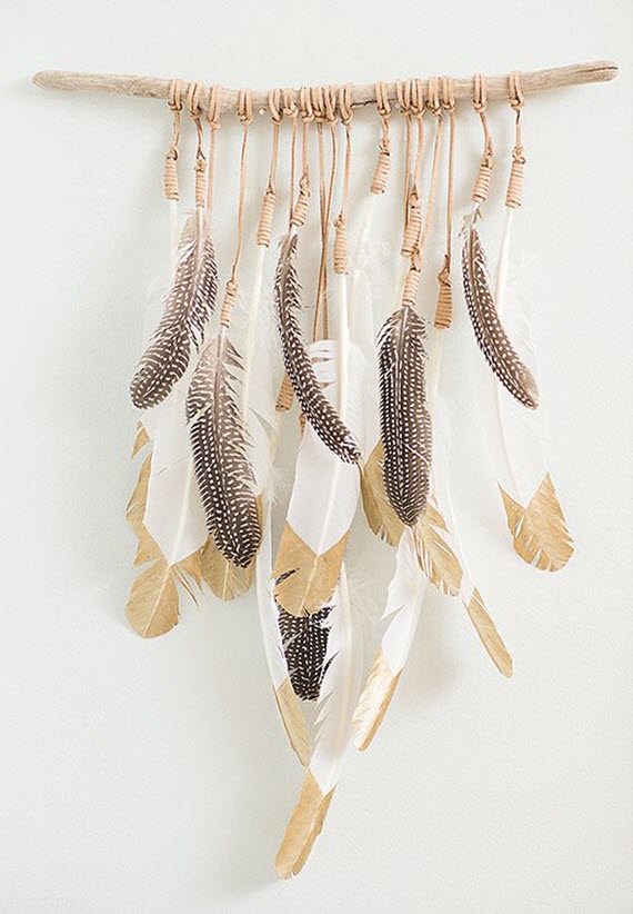 feather hanging art