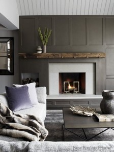 gray living room // new england home