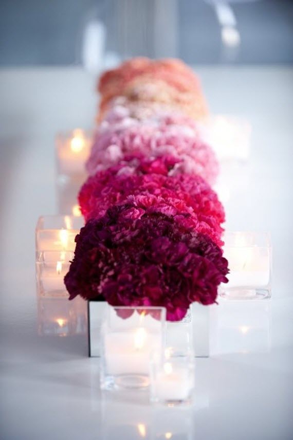 pink ombre floral centerpiece // tablescape