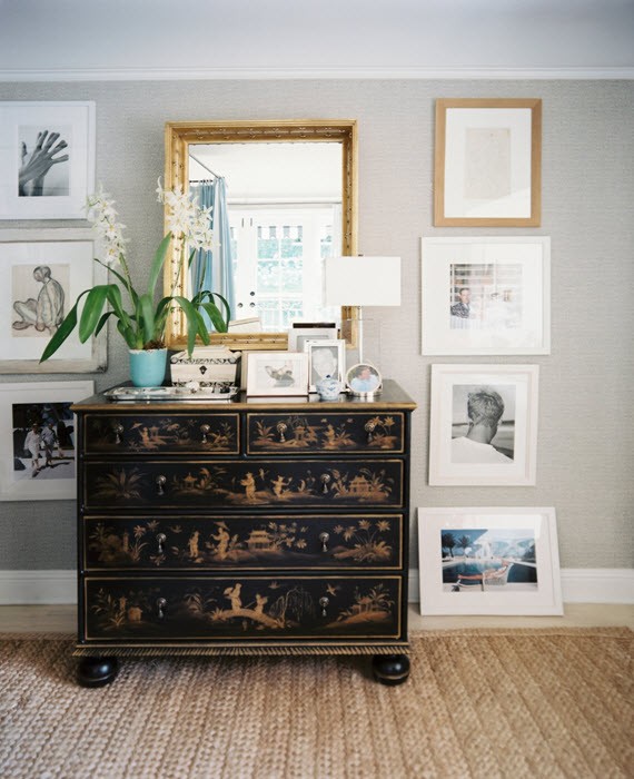 orchid, artwork & chinoiserie chest