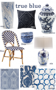 color crush // blue and white decor