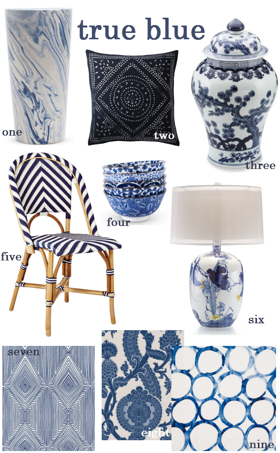 color crush // blue and white decor