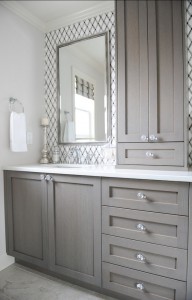 Contemporary Bathroom // Gray Vanity // Enviable Designs