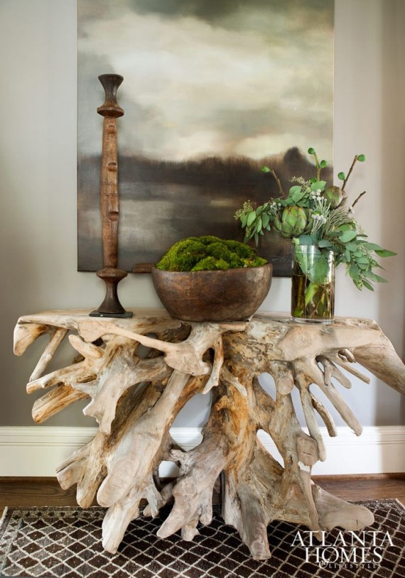 tree root console table // Atlanta Homes & Lifestyle Mag