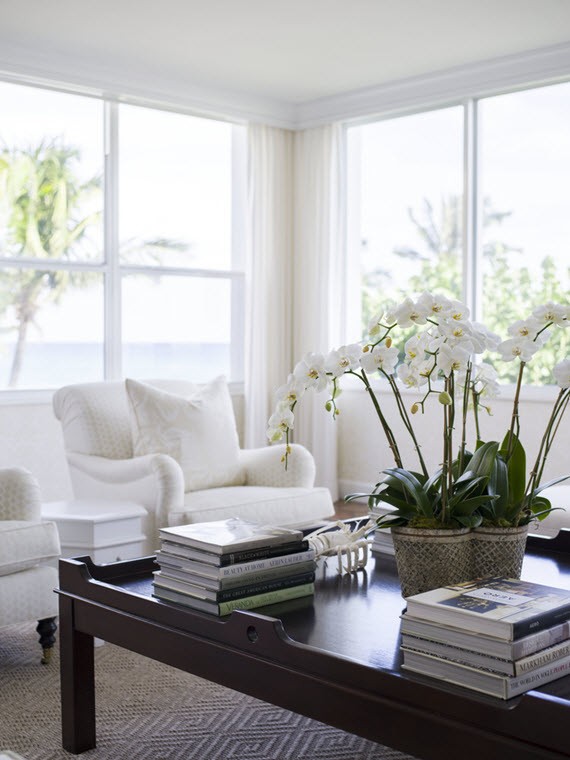 white orchids // living room