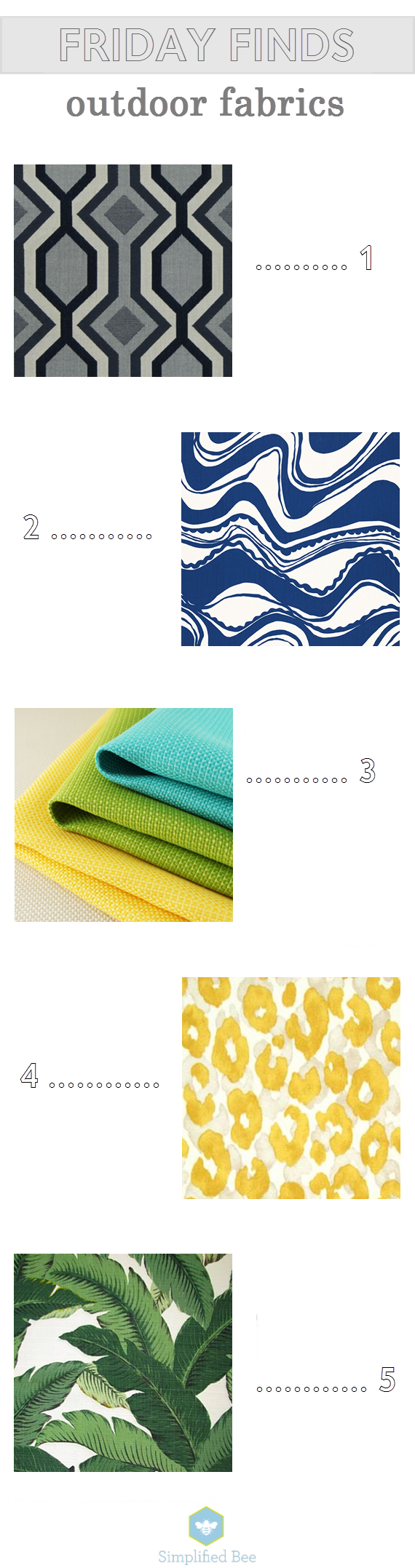 designer outdoor fabrics // friday finds // www.simplifiedbee.com