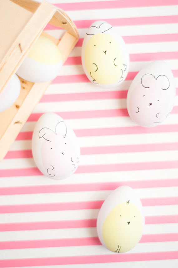 chick & bunny Easter eggs #diy