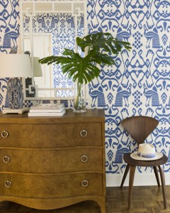 blue & white wallpaper // entry // JK Kling Associates