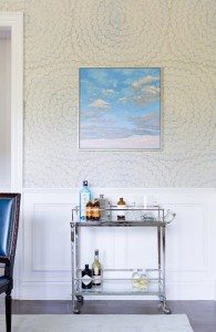 chrome bar cart // dining room