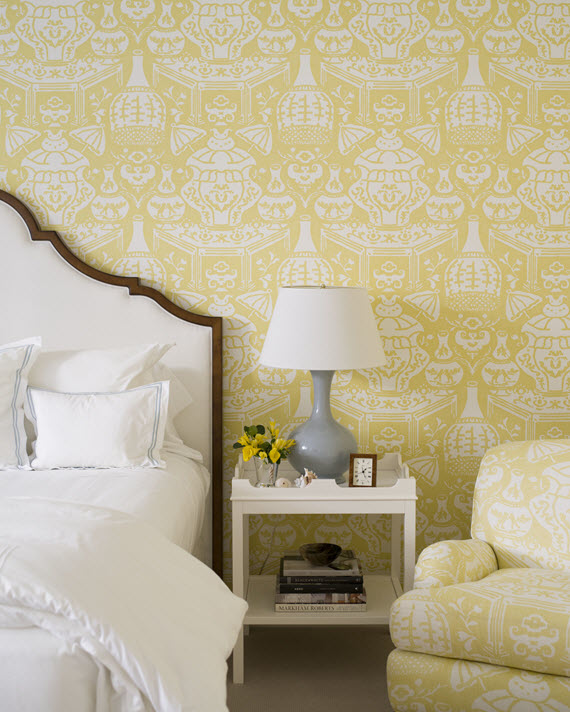 yellow wallpaper // bedroom // JK Kling