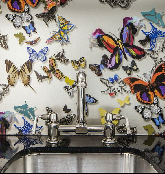 Laundry Room // Christian Lacroix Butterfly Wallpaper // San Francisco Decorator Showcase 2015