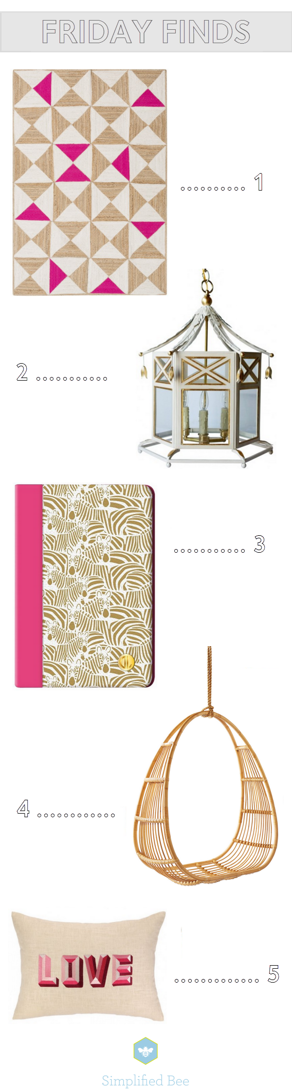 Friday Finds // Girly Decor // Simplified Bee