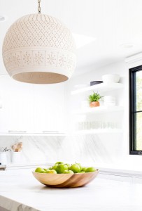 marble kitchen // pendant lighting // maggie pierson design