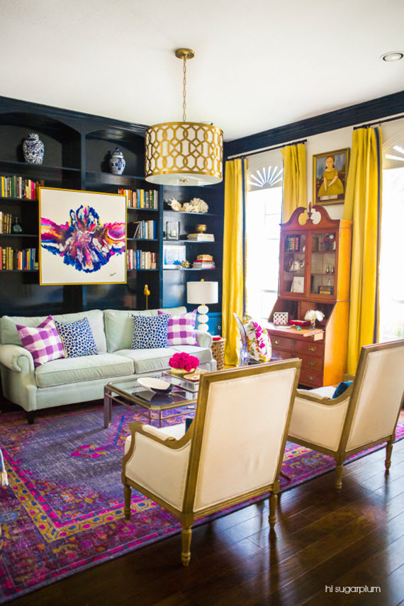 colorful living room // hi sugarplum // via @simplifiedbee
