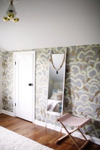 statement wallpaper // dressing room // coco + kelley