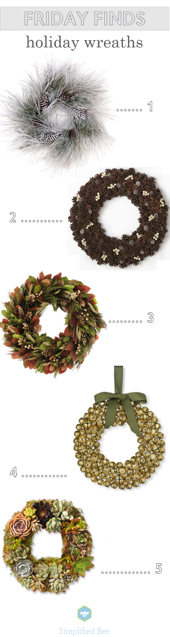 holiday wreaths // via @simplifiedbee #holidaydecor #wreaths