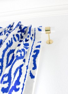 lucite & brass curtain rods