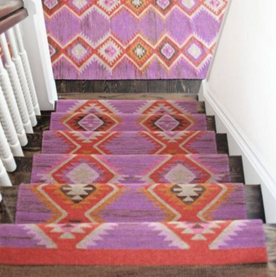 TRIBAL RUG ON STAIRS