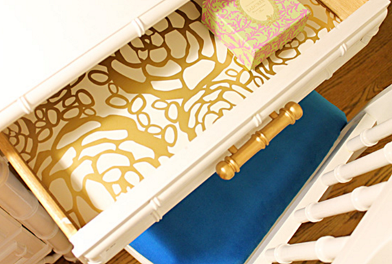 wallpapered desk drawer #wallpaper