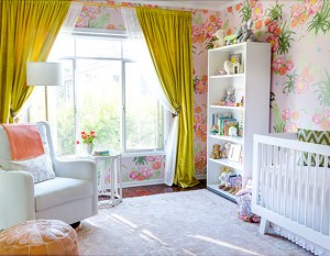 pink floral nursery // emily henderson #nursery