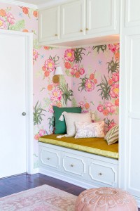 pink floral nursery // Emily Henderson #nursery