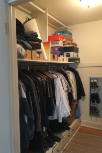master closet before // @simplifiedbee // #oneroomchallenge