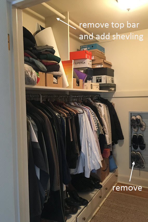 master walk-in closet before // ORC // simplified bee