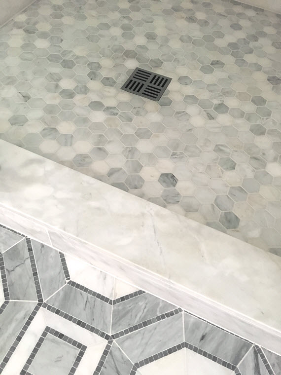 marble hex tile // master bathroom // @simplifiedbee #oneroomchallenge