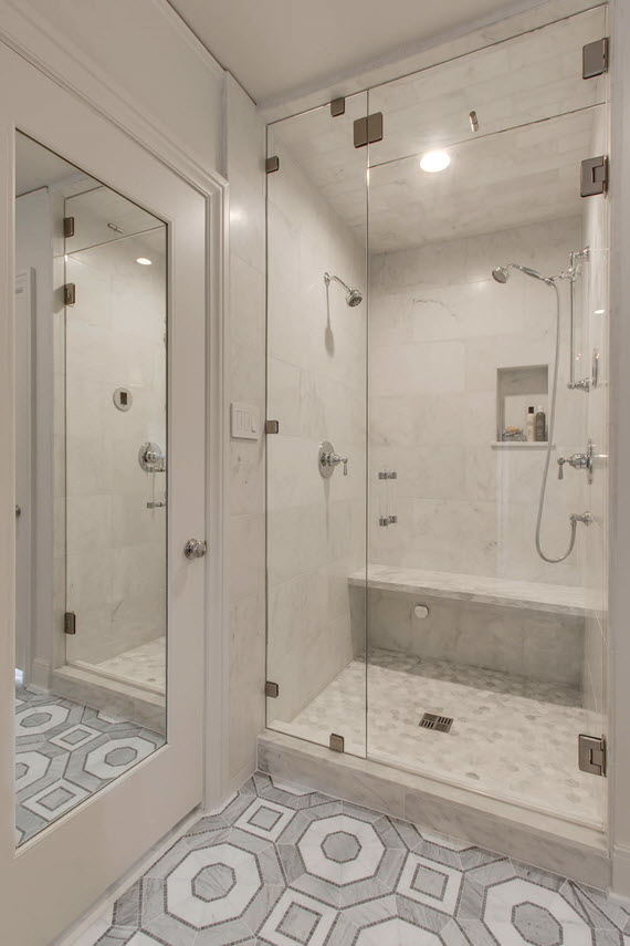 marble steam shower // bathroom // @simplifiedbee #oneroomchallenge