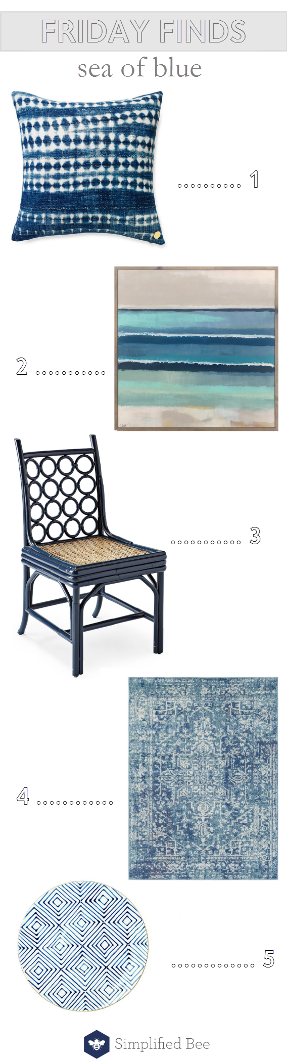 blue home decor finds // @simplifiedbee #blue #homedecor