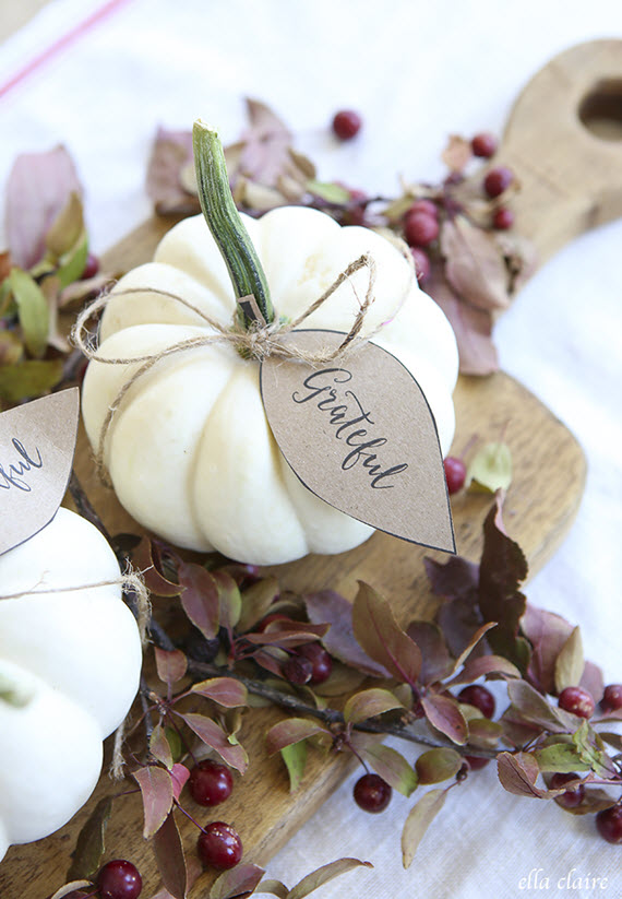 white pumpkins // thanksgiving decor inspiration @simplifiedbee